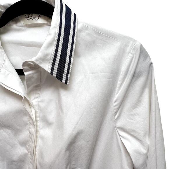 Eliza J White And Navy Blue School Girl Style Pleated Dress Size 4 - Picture 5 of 7